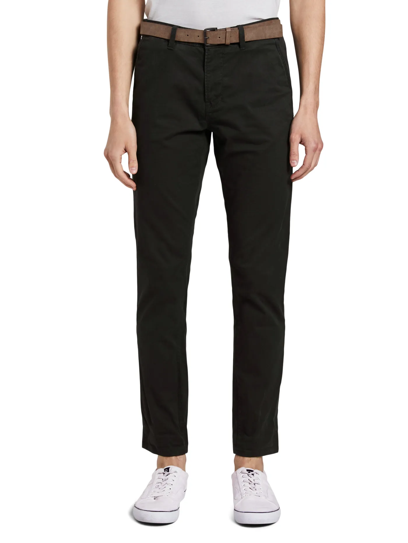 Slim Fit Chino Hose mit Gürtel