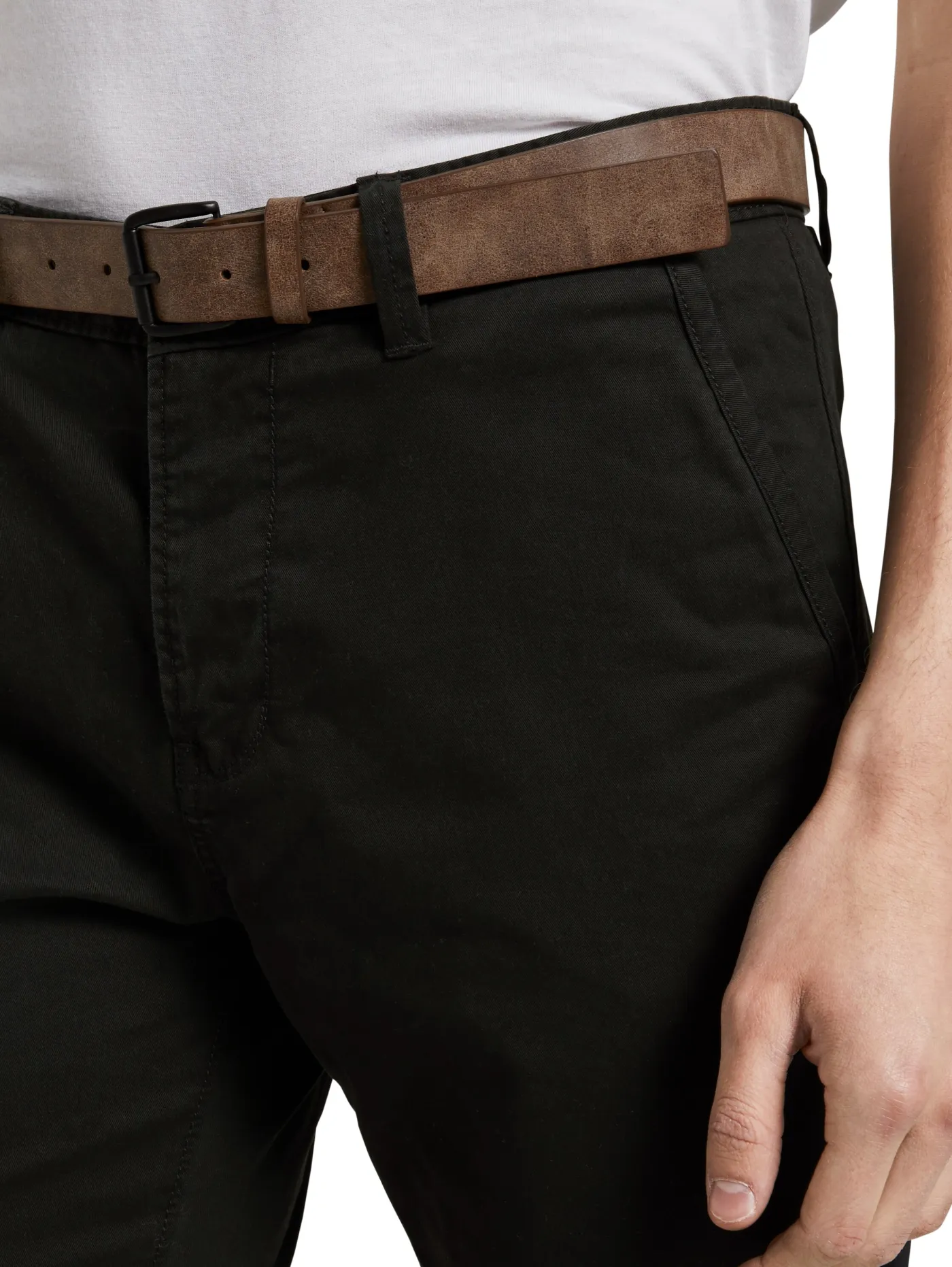 Slim Fit Chino Hose mit Gürtel