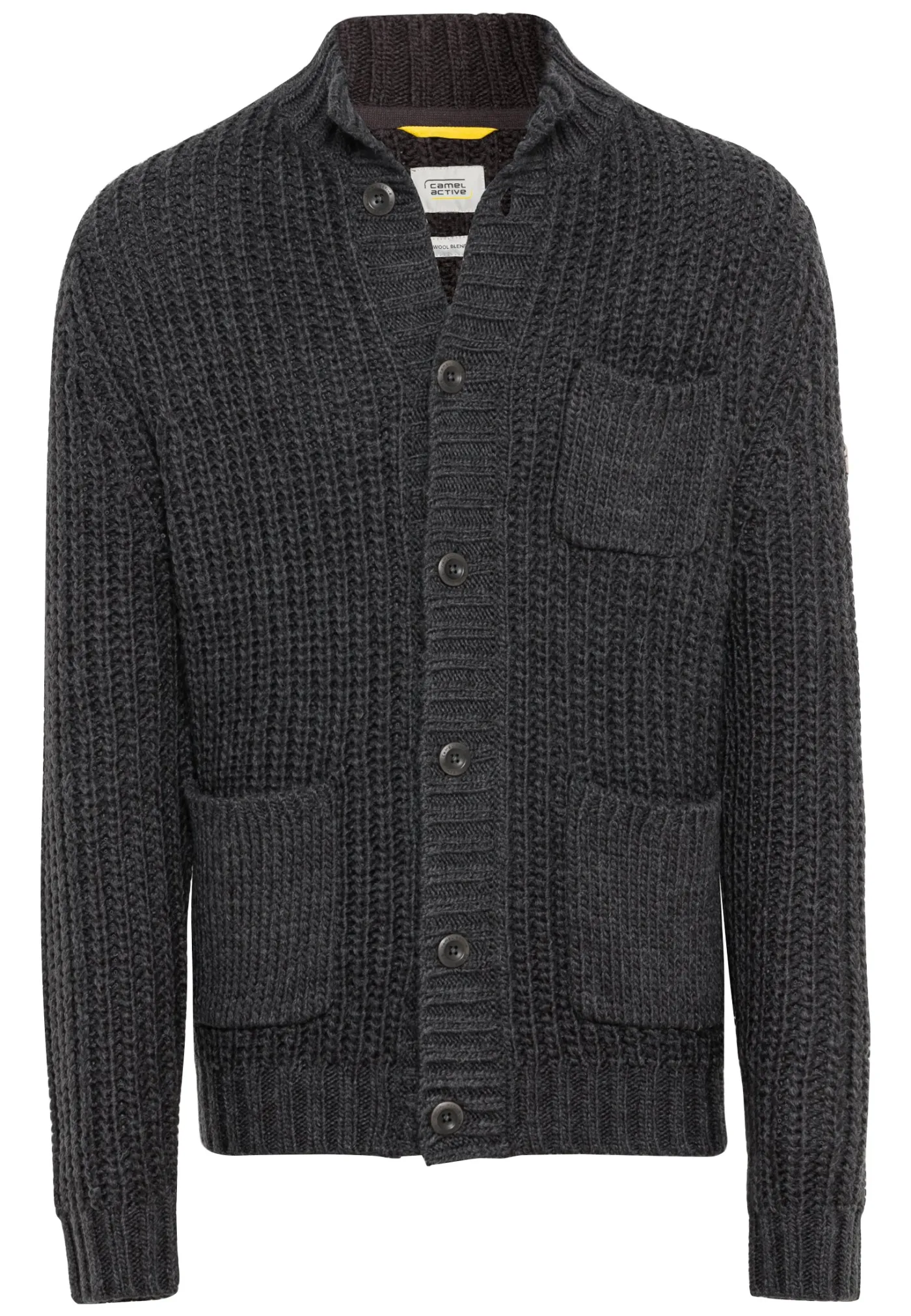 Strickjacke mit Stehkragen